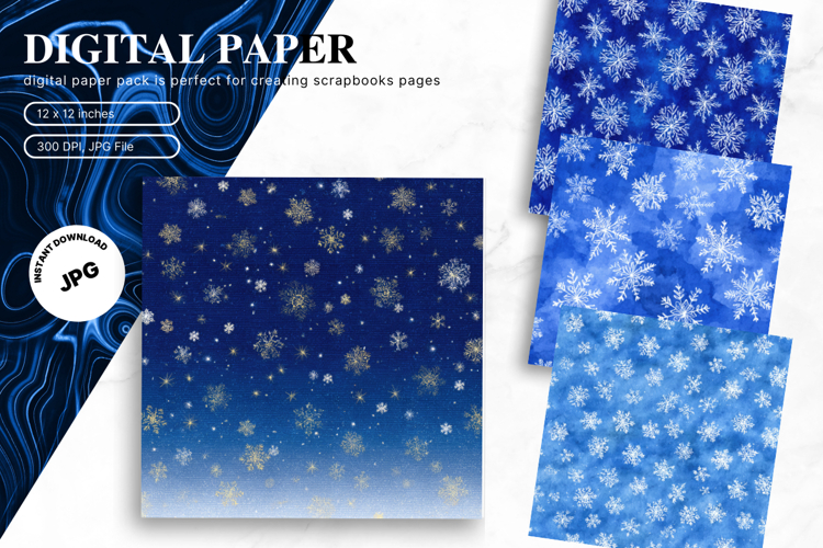 Blue Snowflake Bokeh Sparkle Christmas Background Backdrop