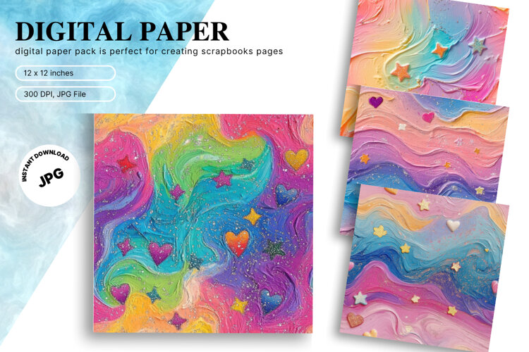 Paint Background Brushstroke Wall Art Digital Paper example image 1