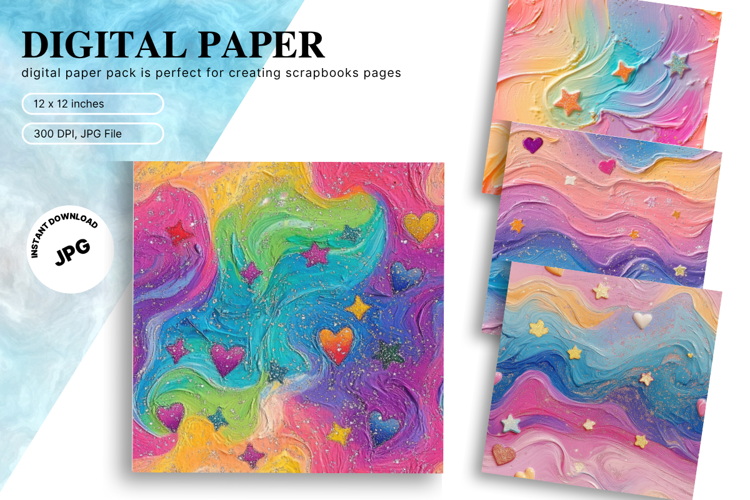 Paint Background Brushstroke Wall Art Digital Paper