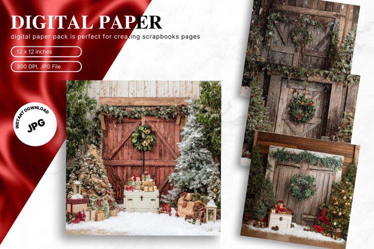 Christmas Scene Background Winter Snow Wallpaper Backdrop