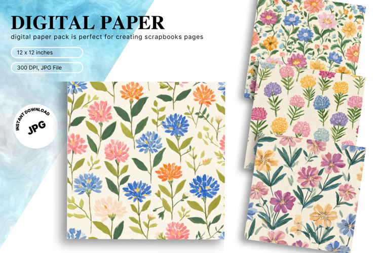 Flower Pattern Background Wallpaper Digital Paper_19