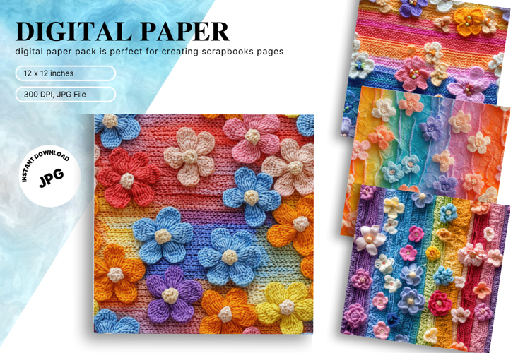 Flower Embroidery Flower Wool Craft Background Wallpaper_2