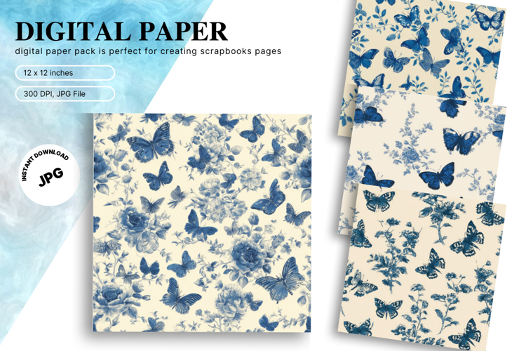 Butterfly Scrapbook Paper Image 12