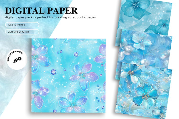 Beautiful Flower Background Digital Paper Wallpaper Backdrop