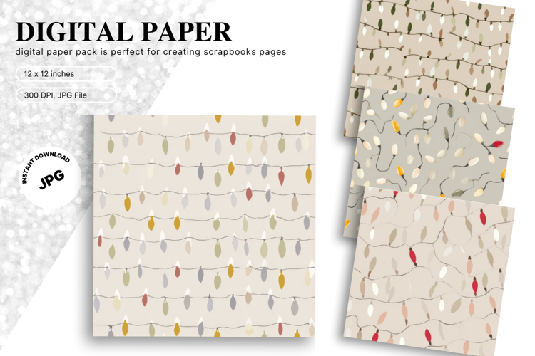 Christmas Light String Background Seamless Pattern Gift Wrap
