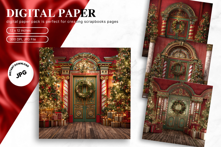 Christmas Scene Background Winter Snow Wallpaper Backdrop_7