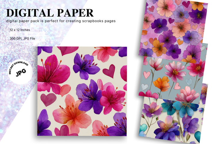 Flower Pattern Background Wallpaper Digital Paper_49