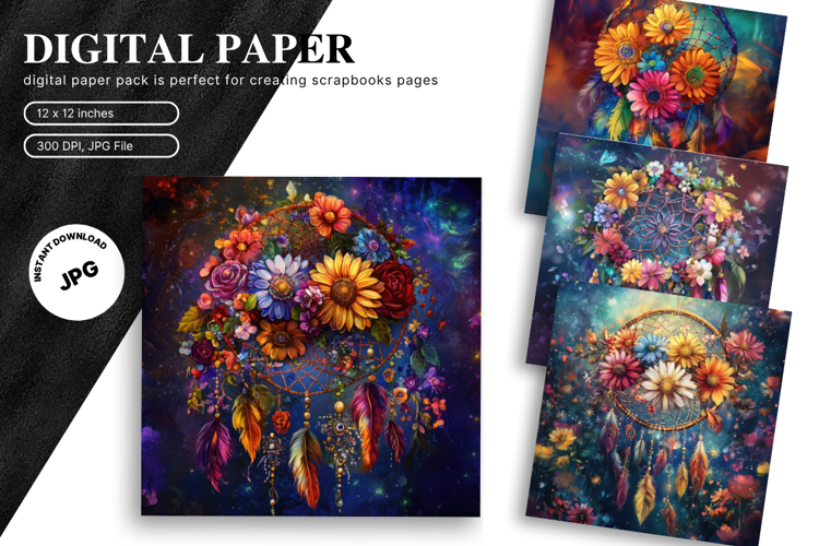 Sunflower Background Wallpaper Digital Paper Wall Art_32