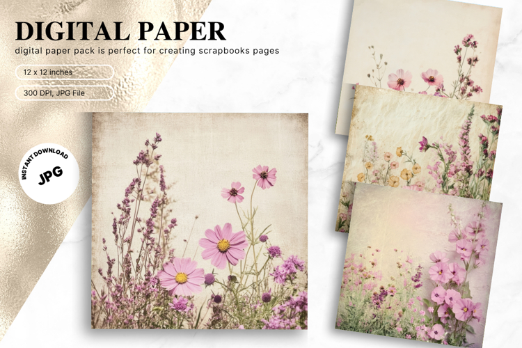 Beautiful Flower Background Digital Paper Wallpaper Backdrop