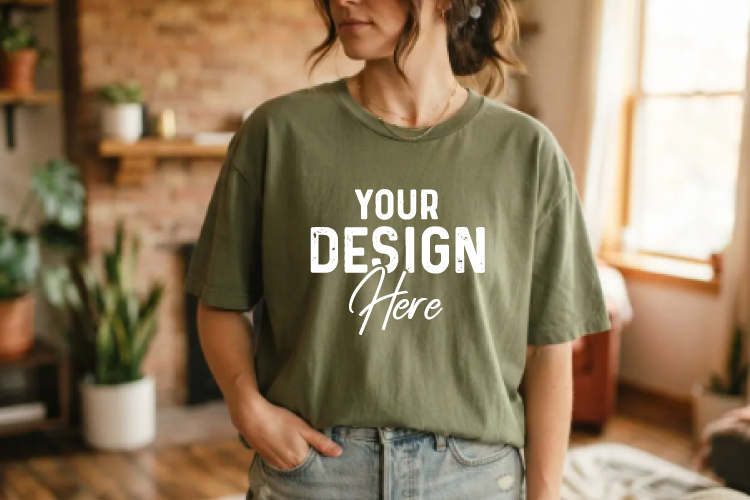 Bella Canvas White T-Shirt Mockup Modern Studio Style