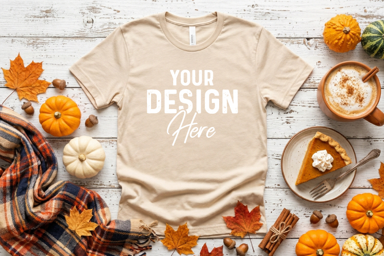 Fall T-Shirt Mockup, Bella Canva T Shirt Mockup JPG PNG