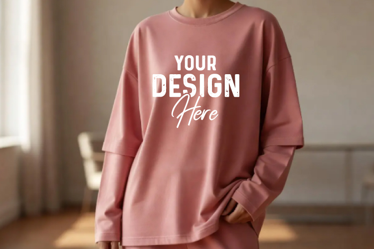 Blank Bella Canvas Mockup Realistic Pink Tee Display