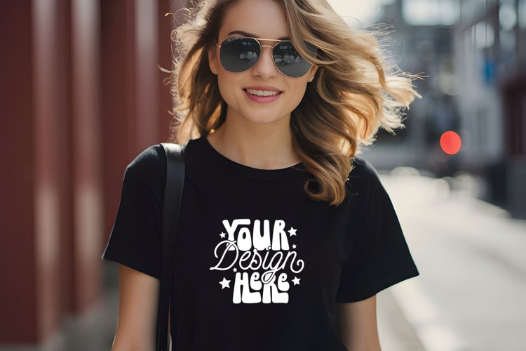 Bella Canvas 3001 Heather Black Mockup, Mockup example image 1