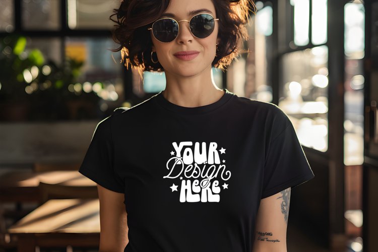 Bella Canvas 3001 Heather Black Mockup, Mockup