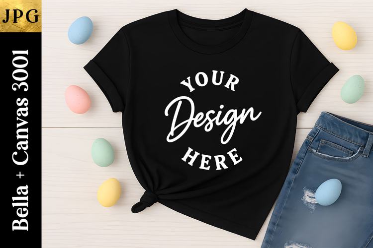 Bella Canvas 3001 Mockup | Easter Flat Lay