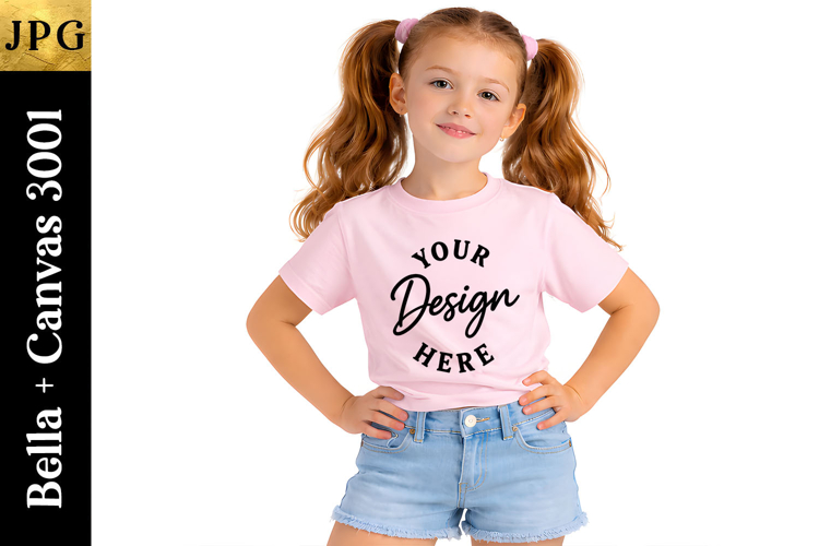Bella Canvas 3001 Mockup | Pink T Shirt