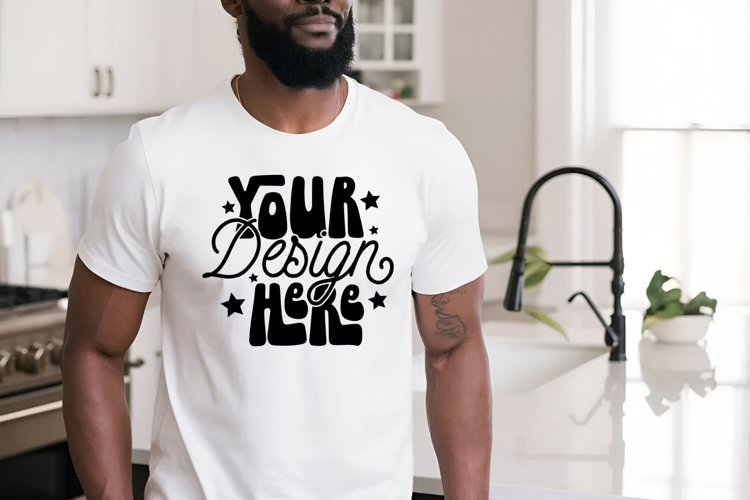 Bella Canvas 3001 Mockup, White T-shirt Mockup, Male Model