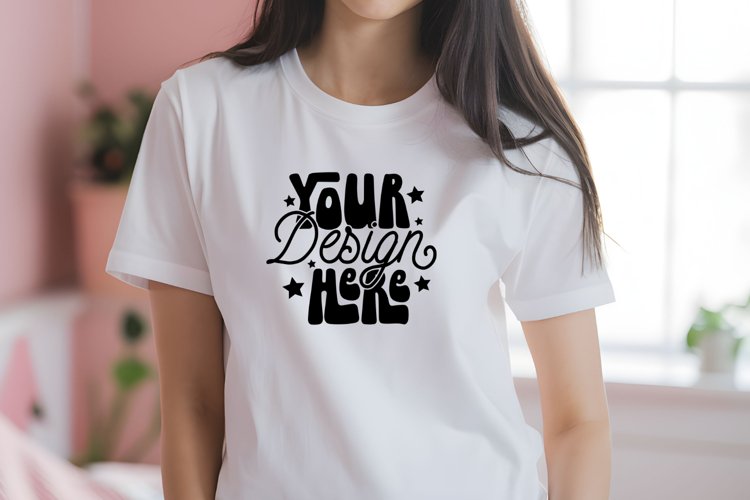 Bella Canvas 3001 White Mockup, Mockup