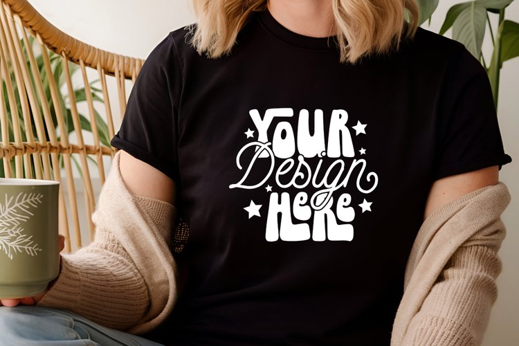 Black Tshirt Mockup Image 6