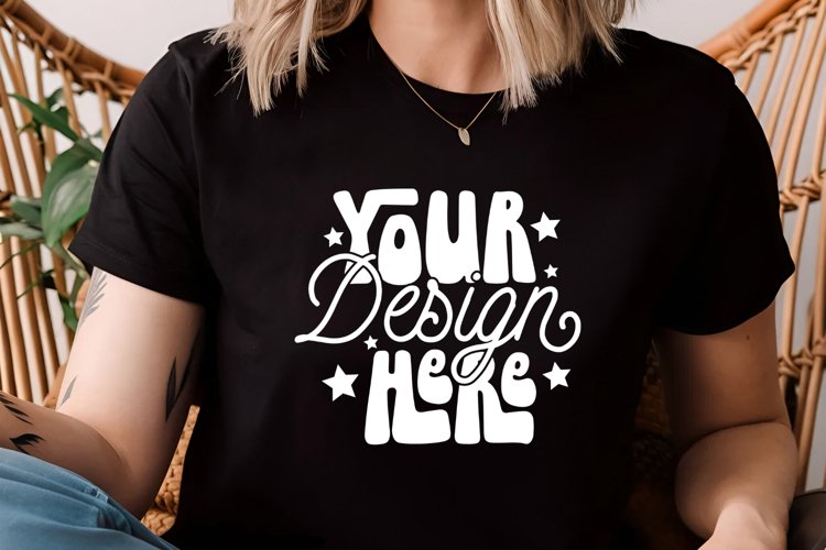 Black Tshirt Mockup Image 4