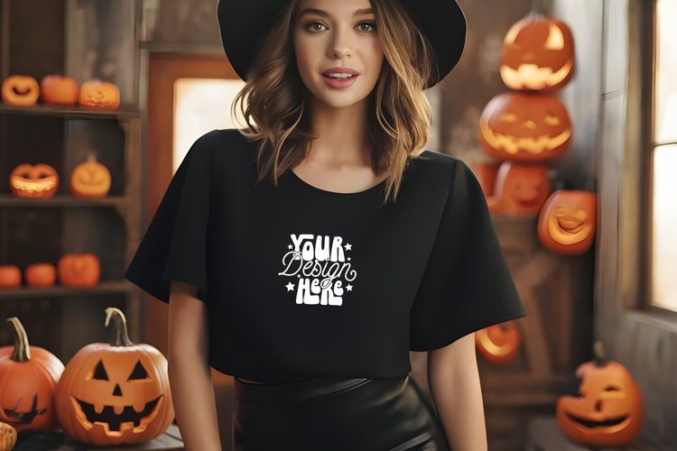 Black Tshirt Mockup Image 7