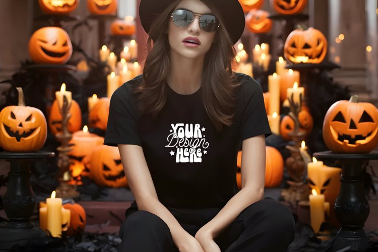 Black Tshirt Mockup Image 12