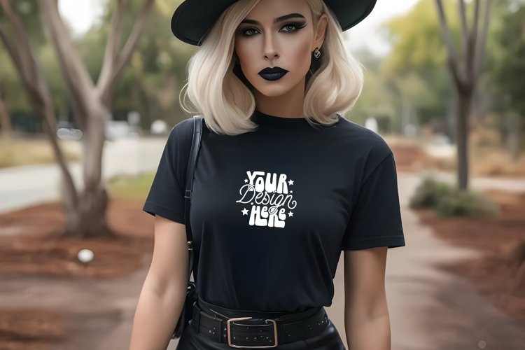 Black Tshirt Mockup Image 8