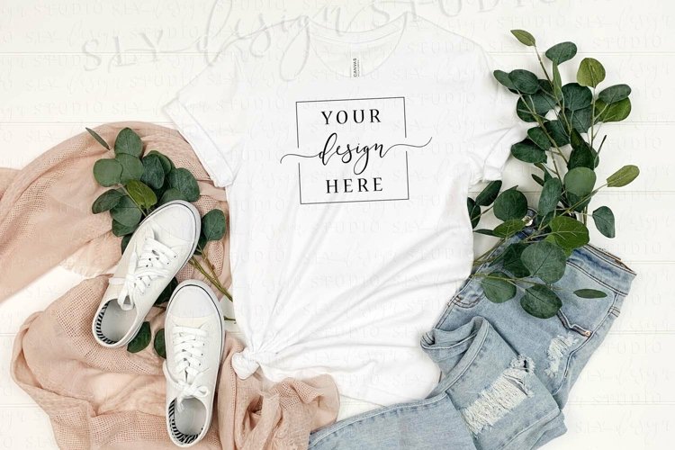 White Tshirt Mockup Image 23