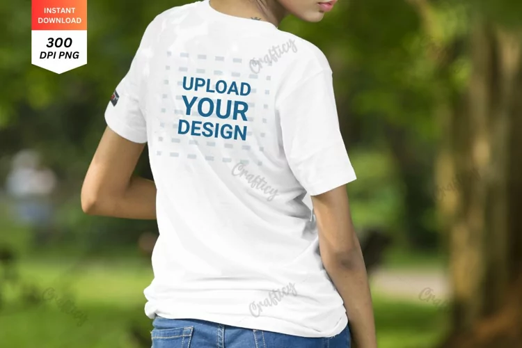 Model Back Mockup White T Shirt | Boho Mockup