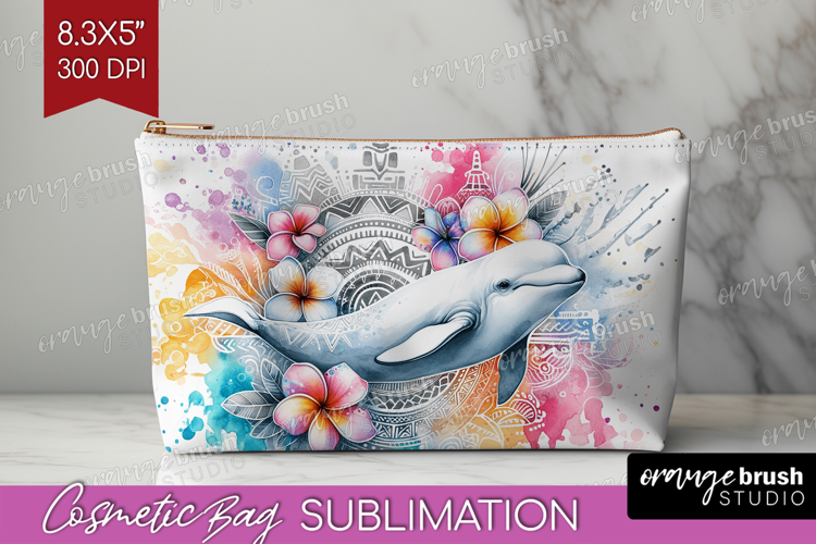 Beluga Floral Cosmetic Bag Tropical Makeup Bag PNG