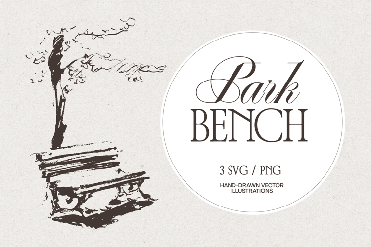 Hand Drawn Park Bench
