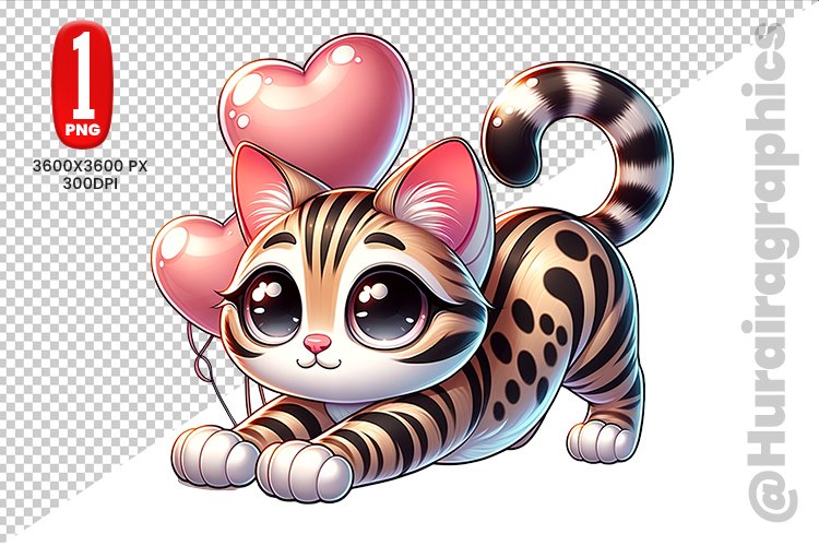 Bengal Cat Clipart - PNG File