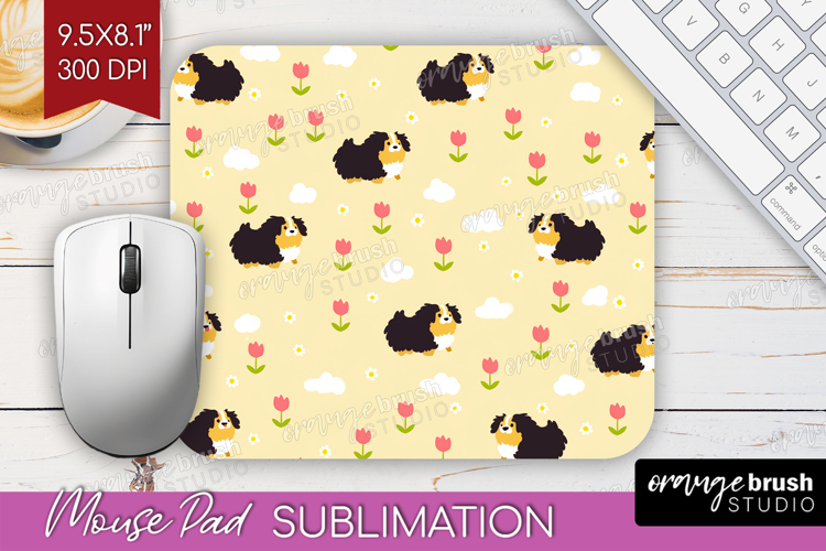 Bernese_Mountain Dog Mouse Pad Sublimation Cute Chibi Puppy