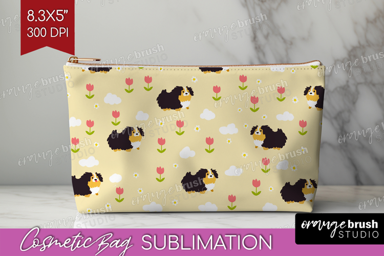 Bernese_Mountain Dog Cosmetic Bag Cute Chibi Puppy Makeup