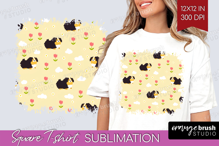 Bernese_Mountain Dog Square Tshirt Background Cute Chibi PNG