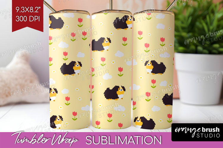 Bernese_Mountain Dog Tumbler Wrap Cute Chibi Puppy Tumbler
