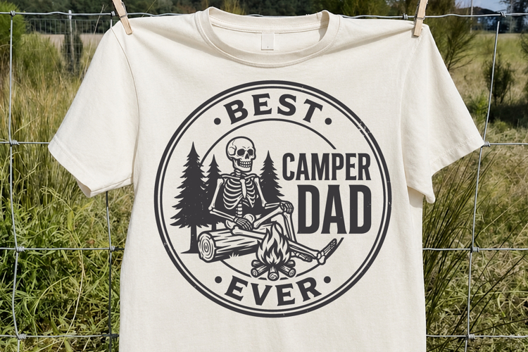 Best Camper Dad Ever SVG, Funny Camping Skeleton