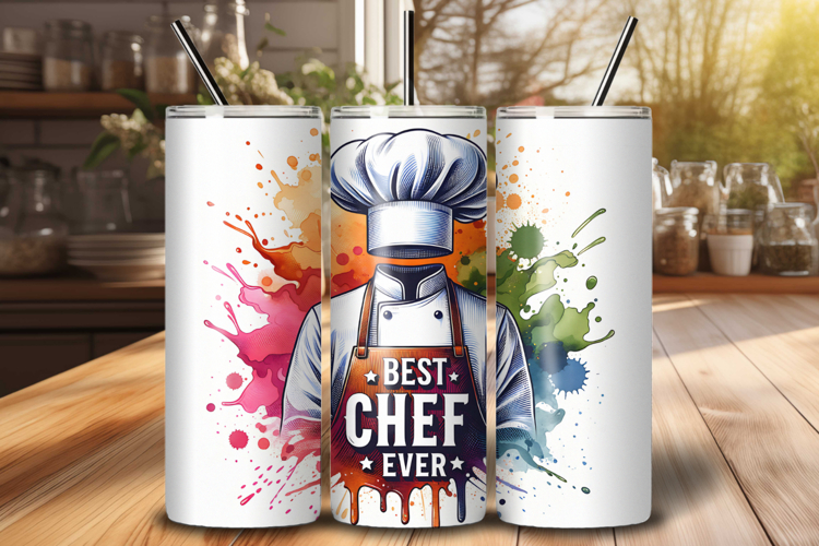 Best Chef Ever Tumbler Wrap PNG, Chef Sublimation Design