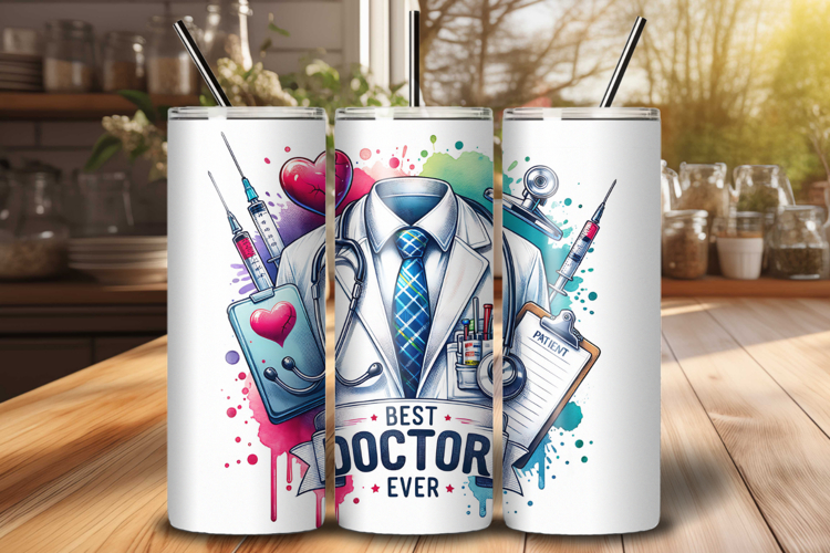 Best Doctor Ever Tumbler Wrap PNG, Doctor Sublimation Design
