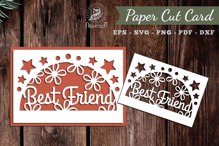 Best Friend Papercut Card SVG