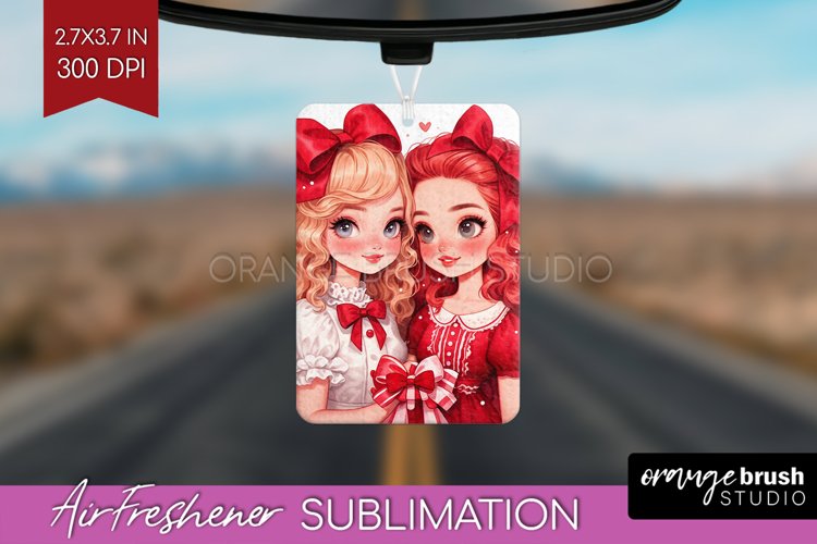 Valentine Girl Air Freshener PNG - BFF PNG Sublimation