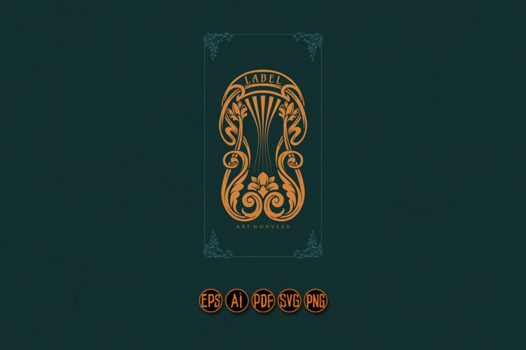 Classic label elegant floral ornaments SVG