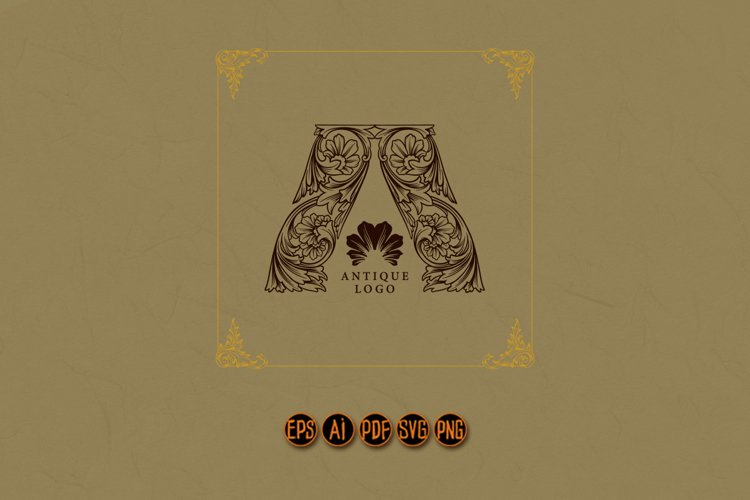 Elegant antique logo flourish ornate example image 1