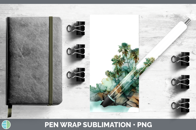 Beach Best Sellers 01 Alcohol Ink Pen Wrap Sublimation Desig