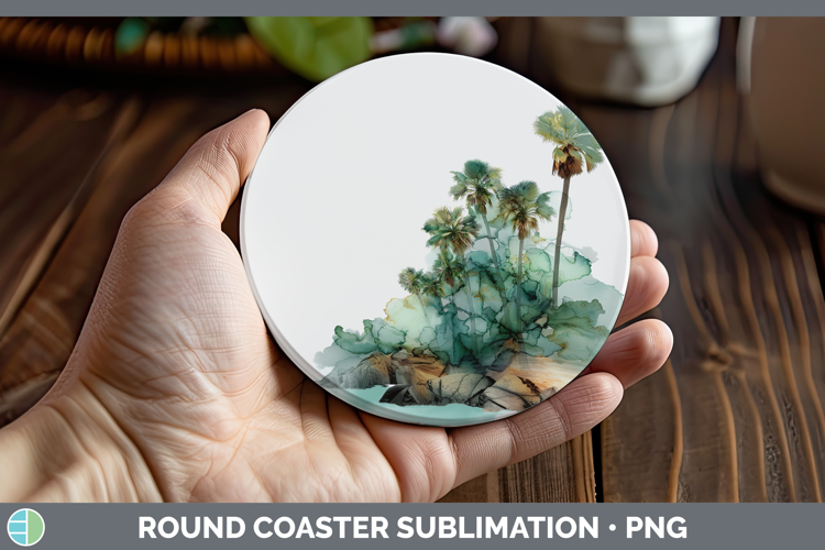Beach Best Sellers 01 Alcohol Ink Round Coaster Sublimation