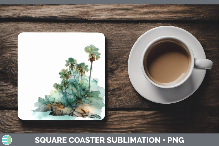 Beach Best Sellers 01 Alcohol Ink Square Coaster Sublimation