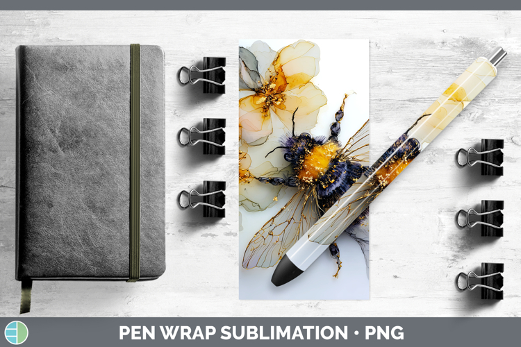 Bee Best Sellers 01 Alcohol Ink Pen Wrap Sublimation Design