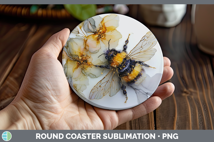 Bee Best Sellers 01 Alcohol Ink Round Coaster Sublimation De