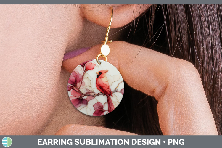 Cardinal Best Sellers 01 Alcohol Ink Round Earrings Sublimat