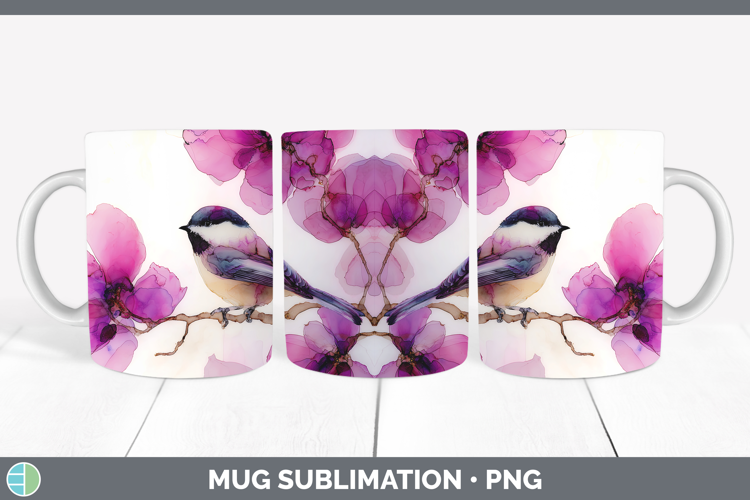 Chickadee Best Sellers 01 Alcohol Ink Mug Wrap Sublimation D